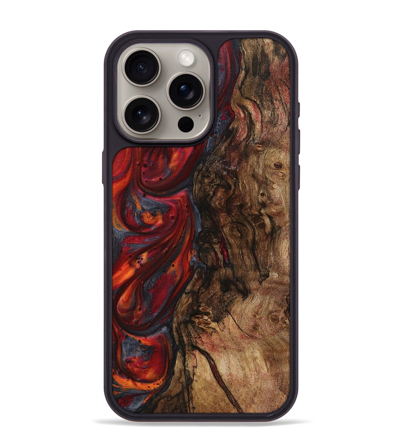 iPhone 15 Pro Max Wood+Resin Phone Case - Dalton (Red, 719560)