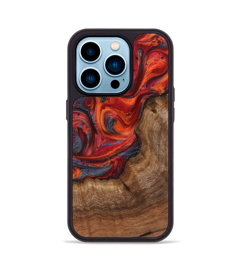 iPhone 14 Pro Wood+Resin Phone Case - Gabriella (Red, 719561)