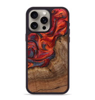 iPhone 15 Pro Max Wood+Resin Phone Case - Gabriella (Red, 719561)