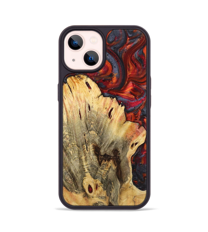 iPhone 14 Wood+Resin Phone Case - Bodhi (Red, 719562)