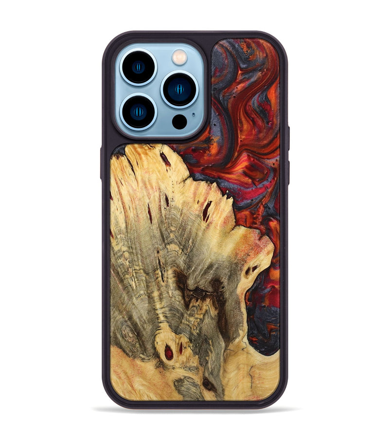 iPhone 14 Pro Max Wood+Resin Phone Case - Bodhi (Red, 719562)