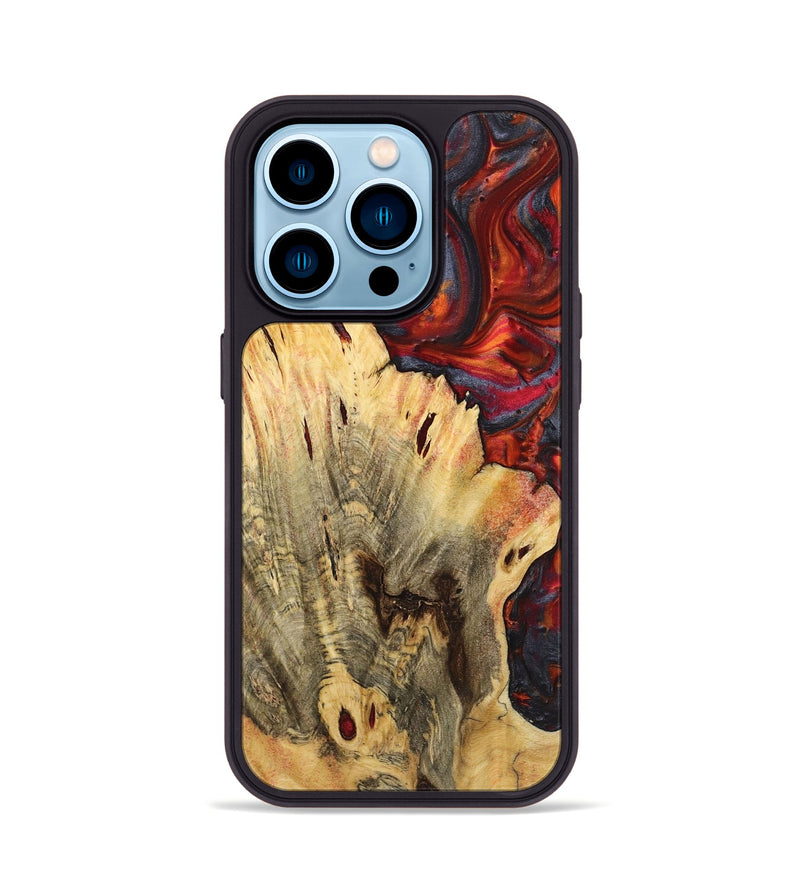 iPhone 14 Pro Wood+Resin Phone Case - Bodhi (Red, 719562)