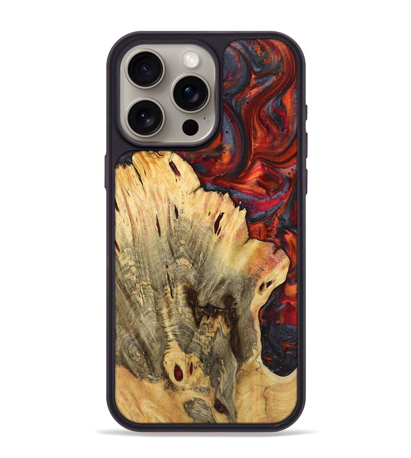 iPhone 15 Pro Max Wood+Resin Phone Case - Bodhi (Red, 719562)