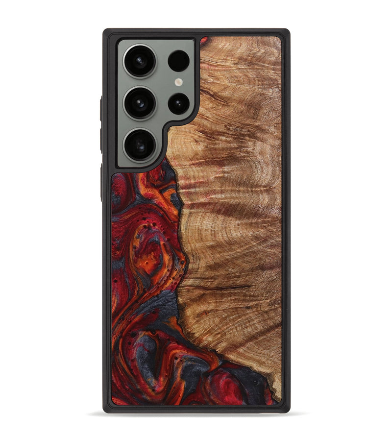 Galaxy S23 Ultra Wood+Resin Phone Case - Wren (Red, 719563)