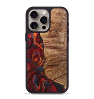 iPhone 15 Pro Max Wood+Resin Phone Case - Wren (Red, 719563)