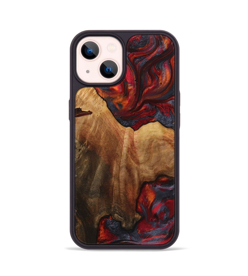 iPhone 14 Wood+Resin Phone Case - Scott (Red, 719566)