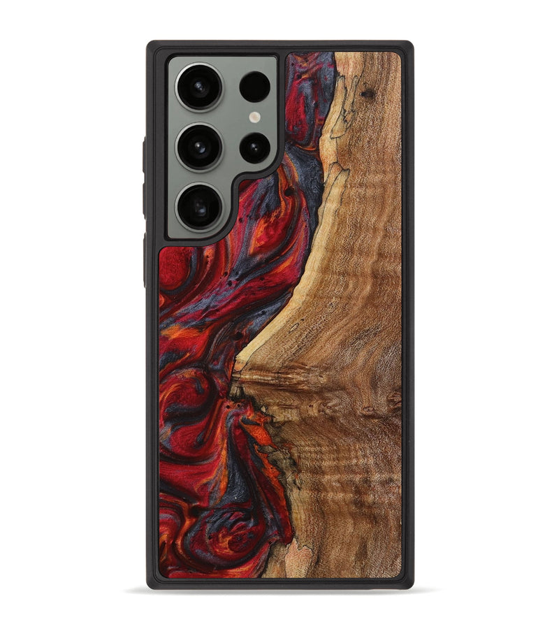 Galaxy S23 Ultra Wood+Resin Phone Case - Gunner (Red, 719569)