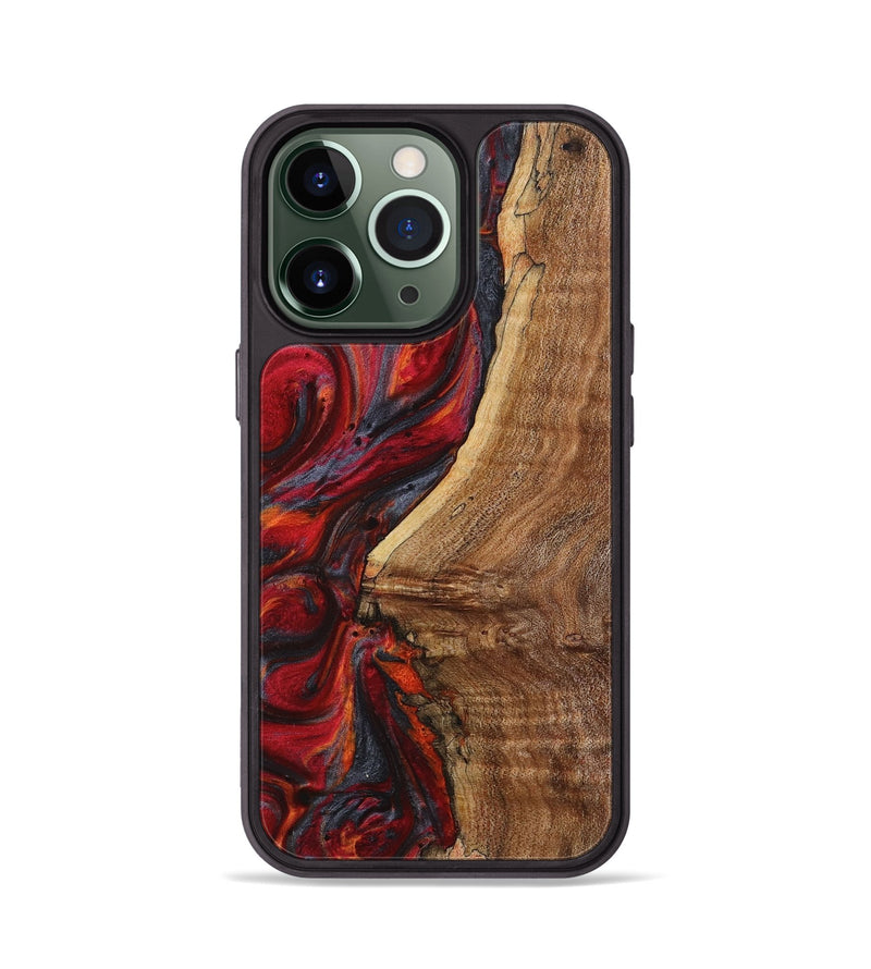 iPhone 13 Pro Wood+Resin Phone Case - Gunner (Red, 719569)