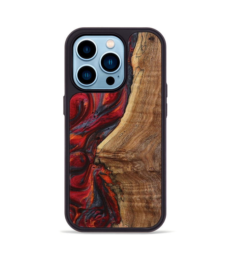 iPhone 14 Pro Wood+Resin Phone Case - Gunner (Red, 719569)