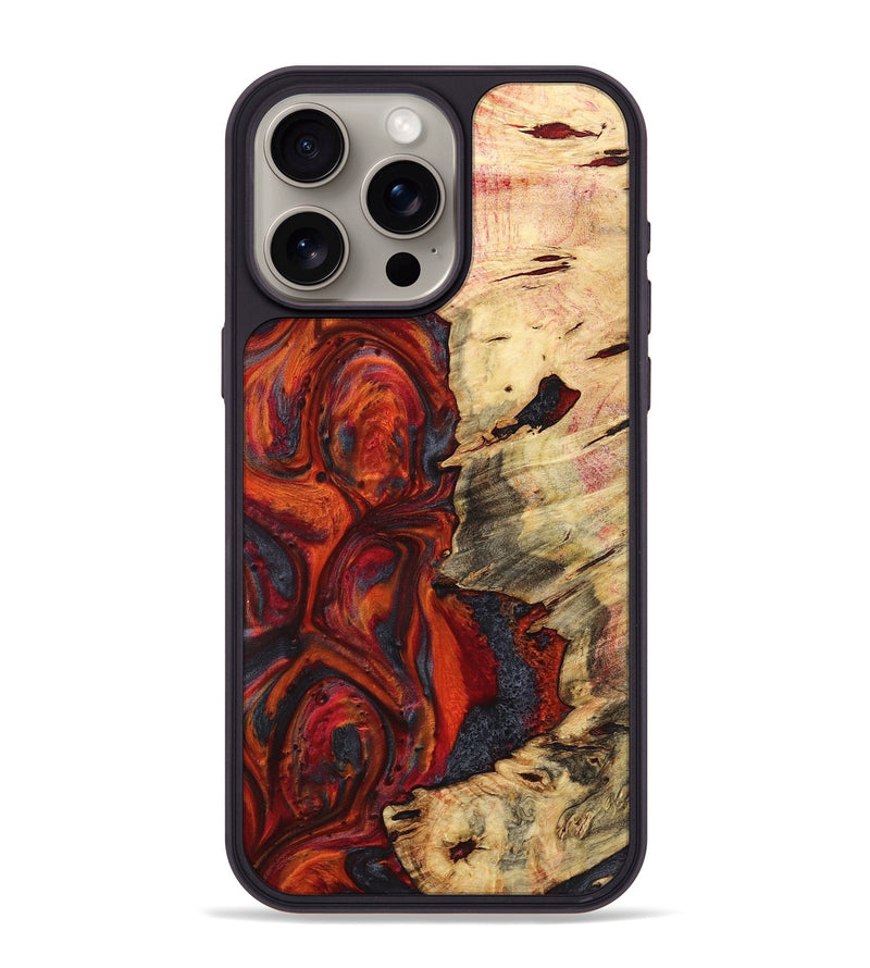 iPhone 15 Pro Max Wood+Resin Phone Case - Remington (Red, 719571)