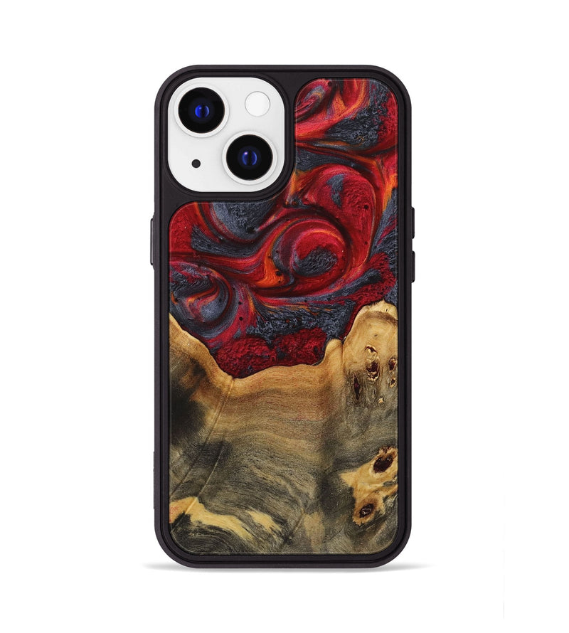 iPhone 13 Wood+Resin Phone Case - Jim (Red, 719572)