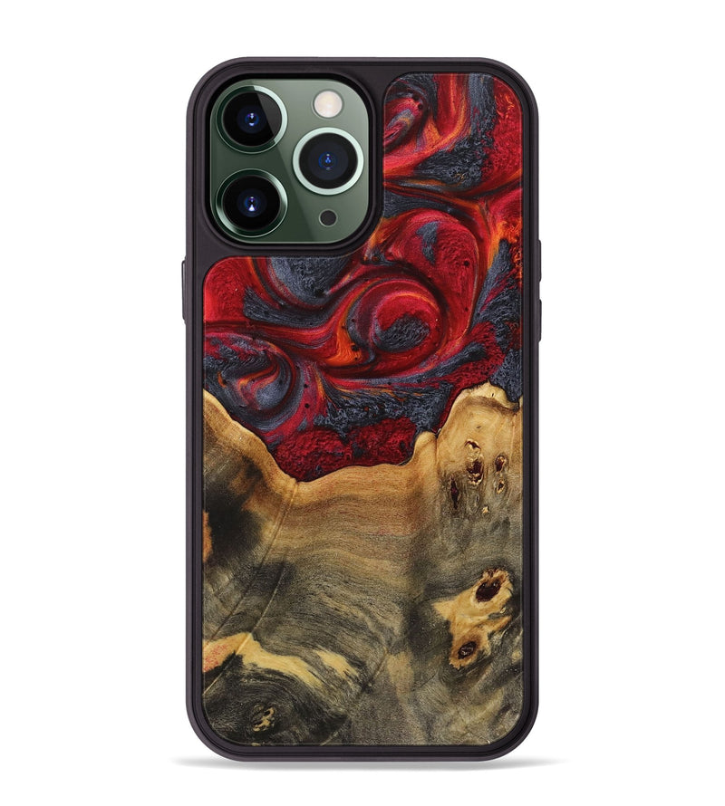 iPhone 13 Pro Max Wood+Resin Phone Case - Jim (Red, 719572)