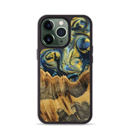 iPhone 13 Pro Wood+Resin Phone Case - Chase (Teal & Gold, 719585)