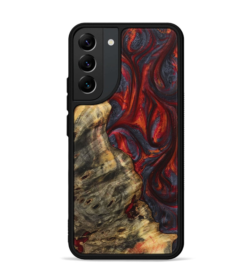 Galaxy S22 Plus Wood+Resin Phone Case - Braydon (Red, 719595)