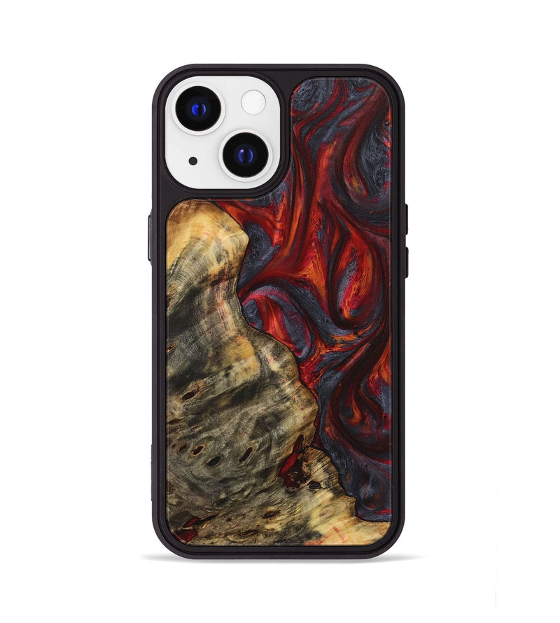 iPhone 13 Wood+Resin Phone Case - Braydon (Red, 719595)