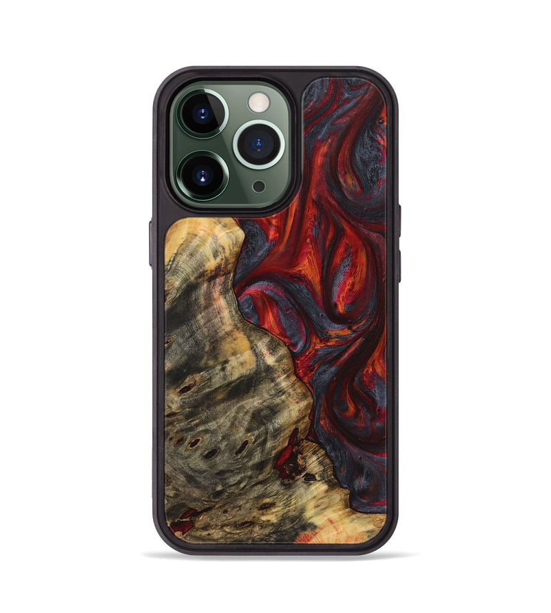 iPhone 13 Pro Wood+Resin Phone Case - Braydon (Red, 719595)