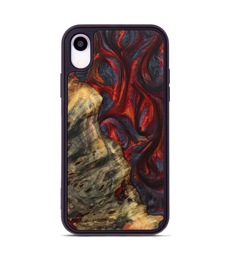 iPhone Xr Wood+Resin Phone Case - Braydon (Red, 719595)