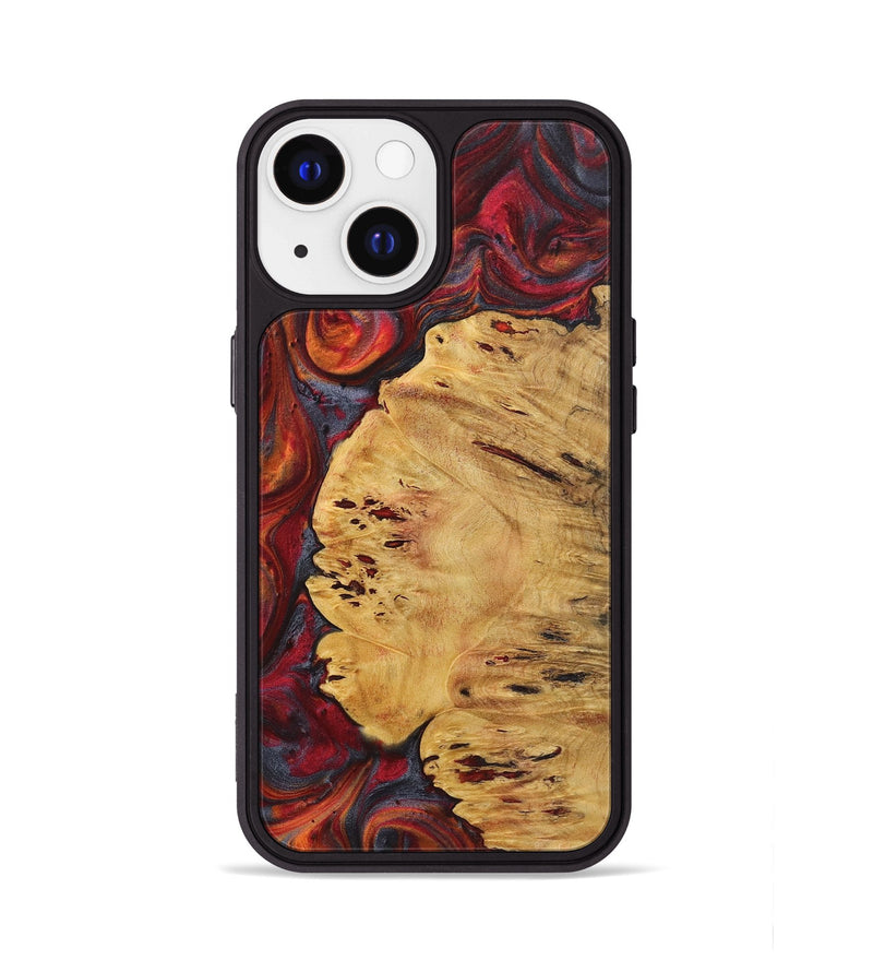 iPhone 13 Wood+Resin Phone Case - Patti (Red, 719596)