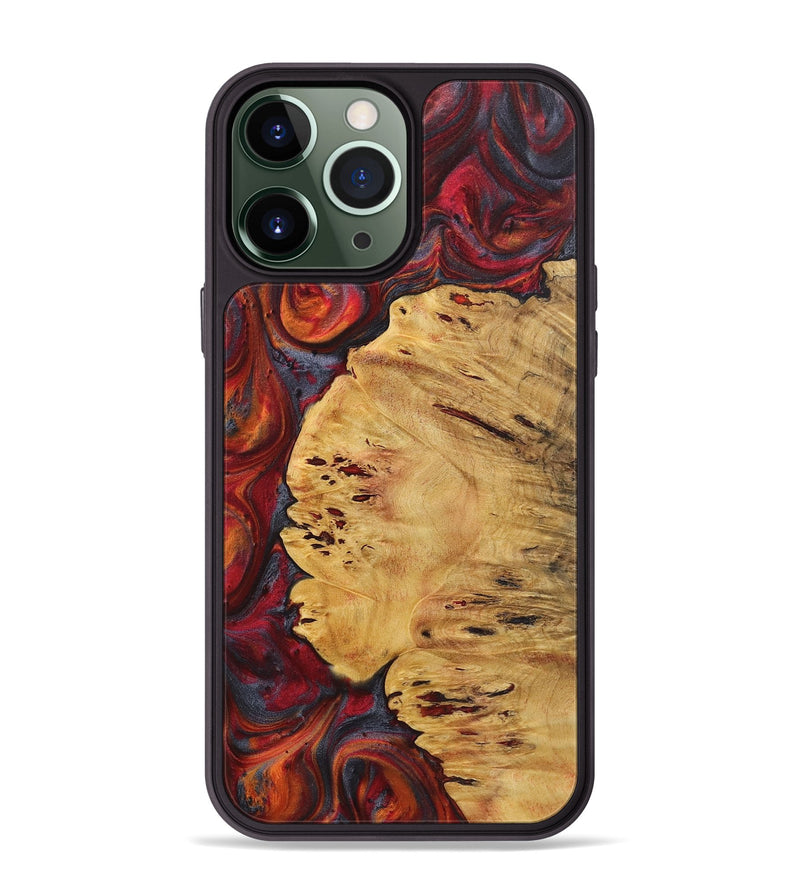 iPhone 13 Pro Max Wood+Resin Phone Case - Patti (Red, 719596)