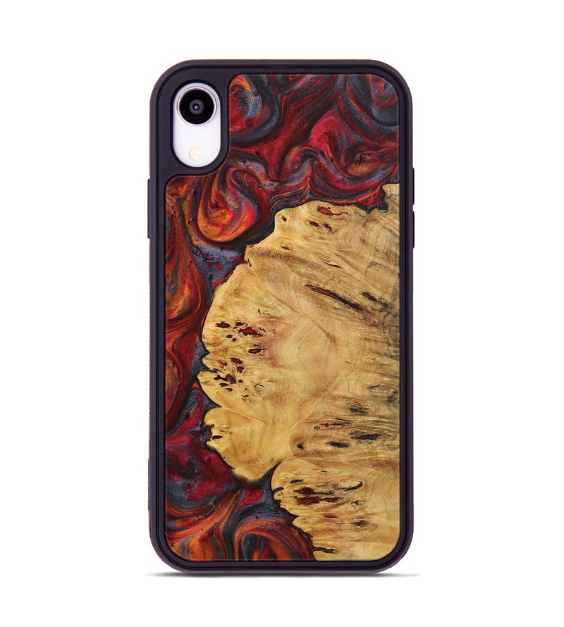 iPhone Xr Wood+Resin Phone Case - Patti (Red, 719596)