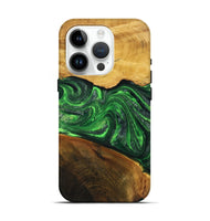 iPhone 15 Pro Wood+Resin Live Edge Phone Case - Bryce (Green, 719603)