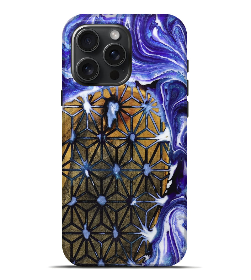 iPhone 16 Pro Max Wood+Resin Live Edge Phone Case - Meredith (Pattern, 719611)