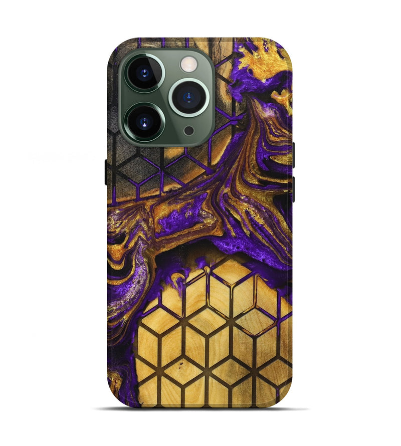 iPhone 13 Pro Wood+Resin Live Edge Phone Case - Mekhi (Pattern, 719612)