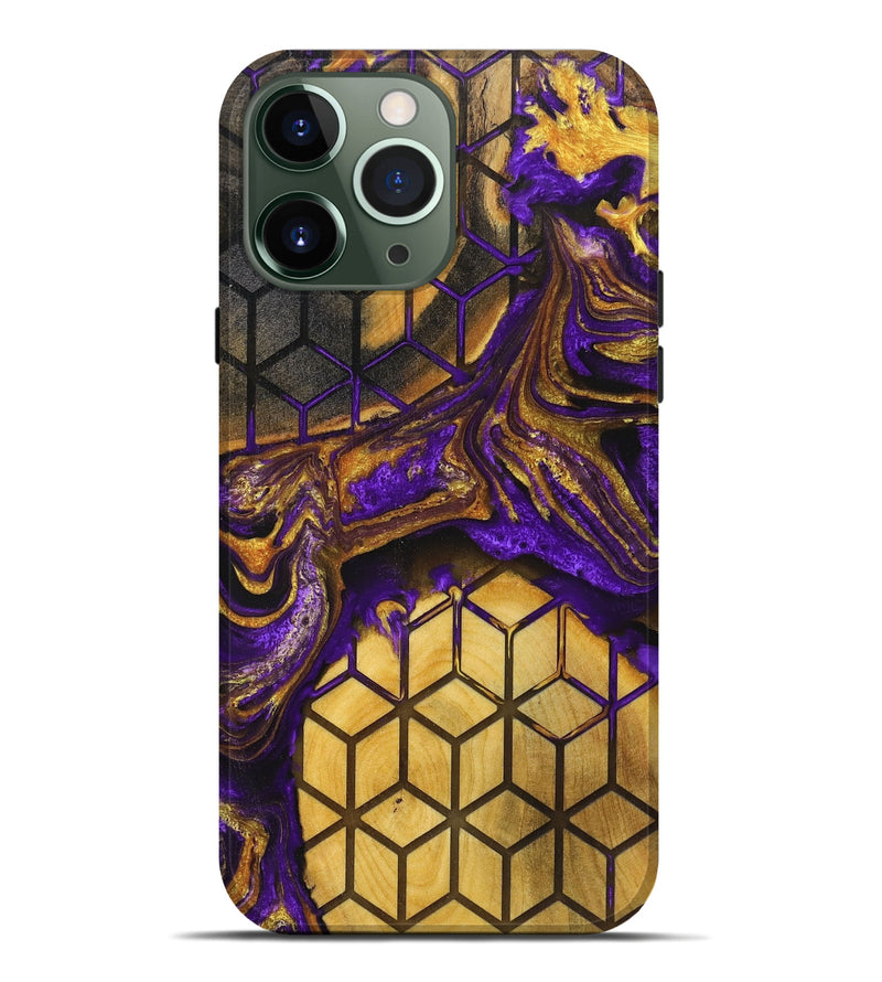 iPhone 13 Pro Max Wood+Resin Live Edge Phone Case - Mekhi (Pattern, 719612)