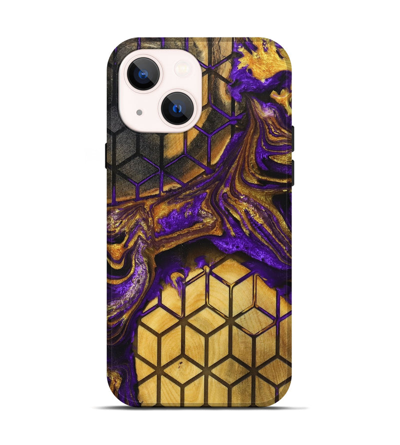 iPhone 14 Wood+Resin Live Edge Phone Case - Mekhi (Pattern, 719612)