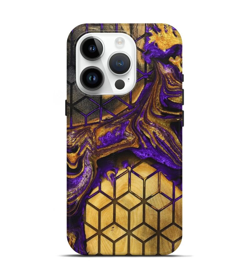 iPhone 15 Pro Wood+Resin Live Edge Phone Case - Mekhi (Pattern, 719612)