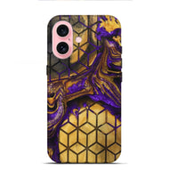 iPhone 16 Wood+Resin Live Edge Phone Case - Mekhi (Pattern, 719612)