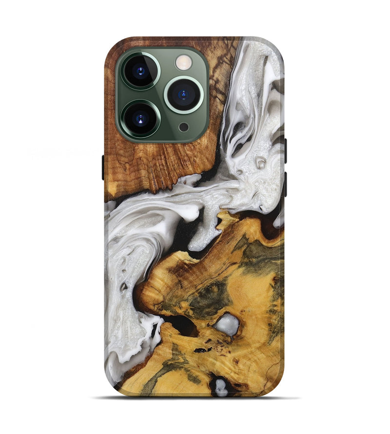 iPhone 13 Pro Wood+Resin Live Edge Phone Case - Rose (Black & White, 719615)