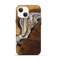 iPhone 14 Wood+Resin Live Edge Phone Case - Alexandra (Black & White, 719618)