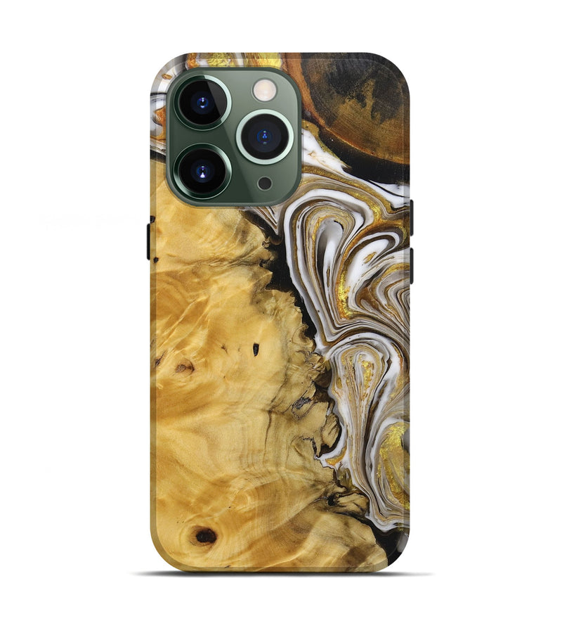 iPhone 13 Pro Wood+Resin Live Edge Phone Case - Tabatha (Black & White, 719619)