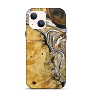 iPhone 14 Wood+Resin Live Edge Phone Case - Tabatha (Black & White, 719619)