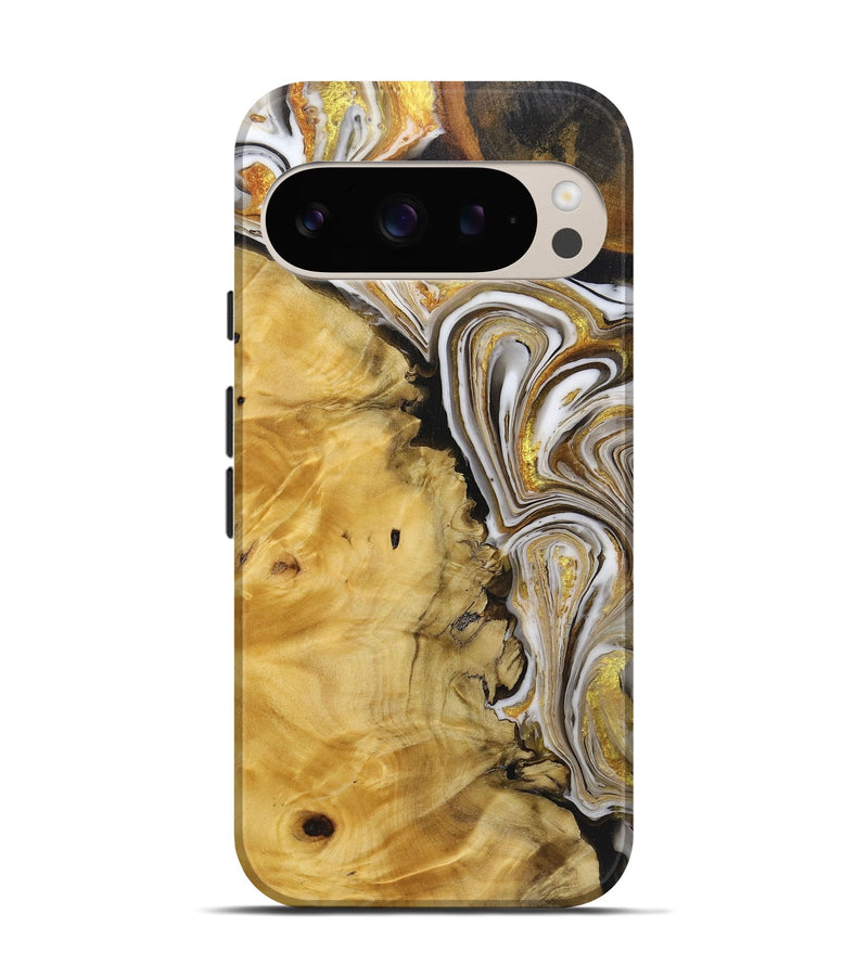 Pixel 9 Pro Wood+Resin Live Edge Phone Case - Tabatha (Black & White, 719619)