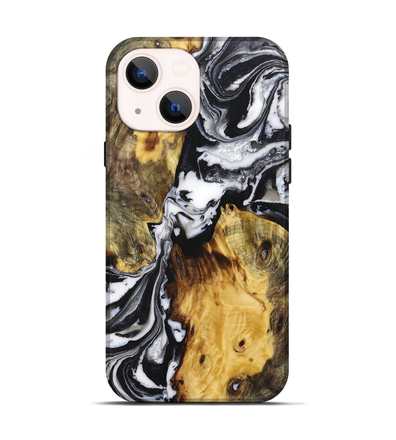 iPhone 14 Wood+Resin Live Edge Phone Case - Barrett (Black & White, 719621)