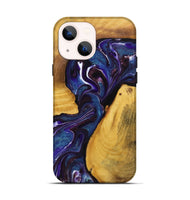 iPhone 14 Wood+Resin Live Edge Phone Case - Woodrow (Purple, 719622)