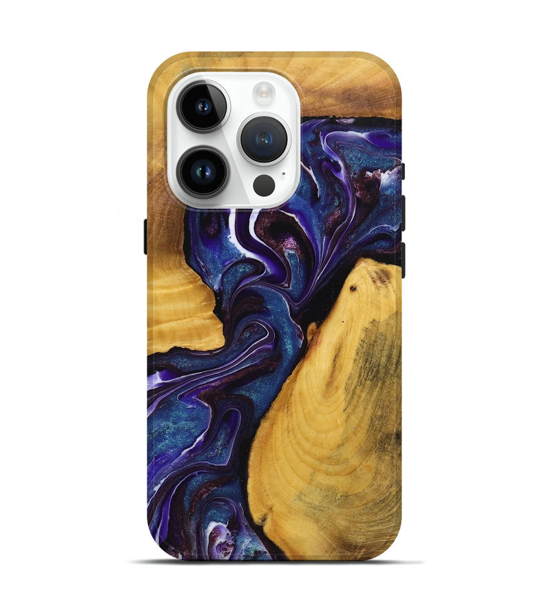 iPhone 15 Pro Wood+Resin Live Edge Phone Case - Woodrow (Purple, 719622)