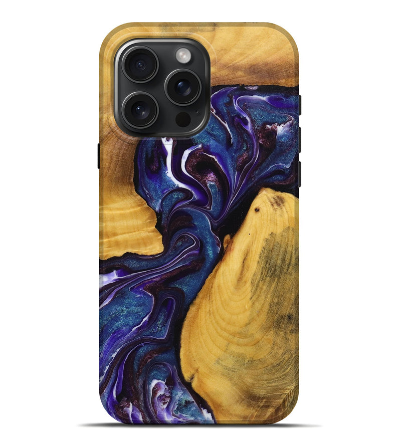 iPhone 16 Pro Max Wood+Resin Live Edge Phone Case - Woodrow (Purple, 719622)