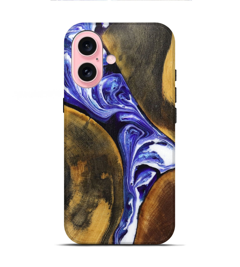 iPhone 16 Wood+Resin Live Edge Phone Case - Marlon (Purple, 719623)