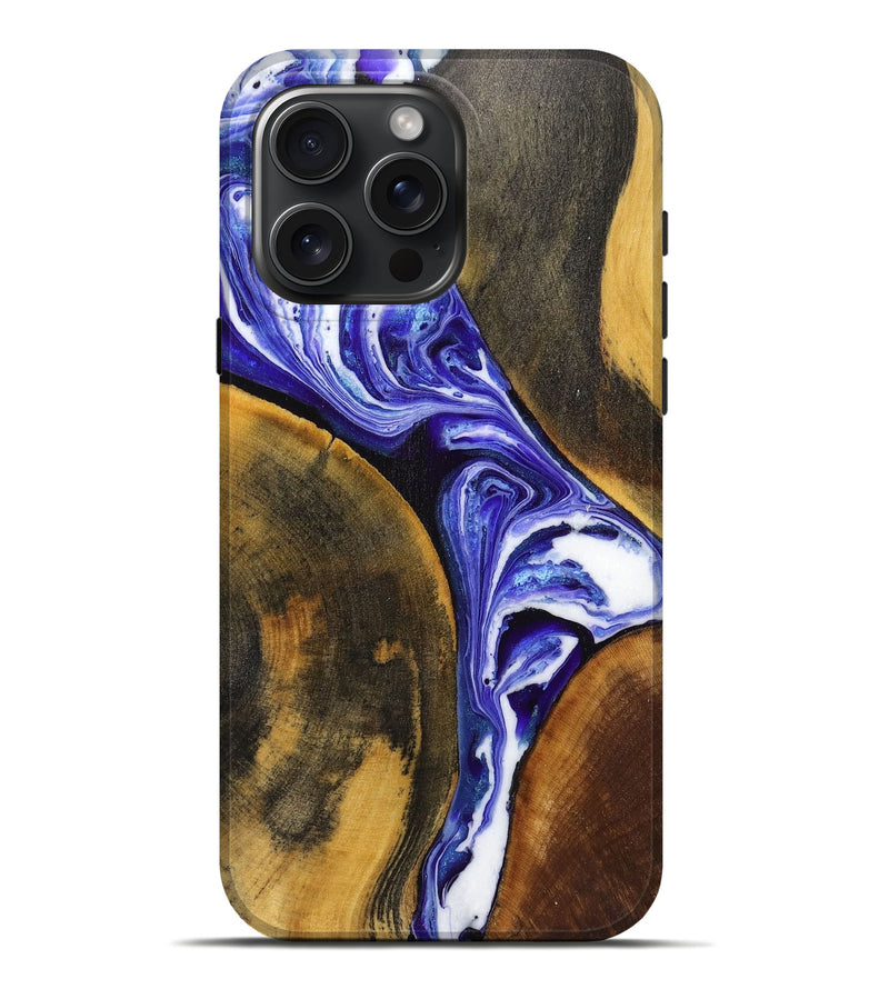 iPhone 16 Pro Max Wood+Resin Live Edge Phone Case - Marlon (Purple, 719623)