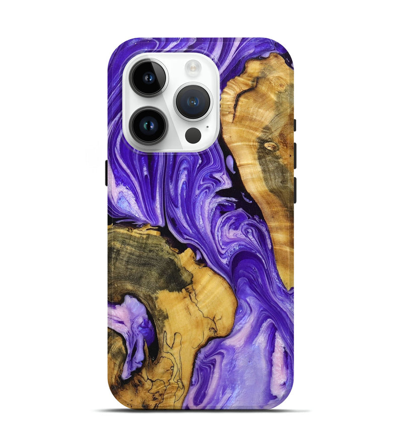 iPhone 15 Pro Wood+Resin Live Edge Phone Case - Alison (Purple, 719624)