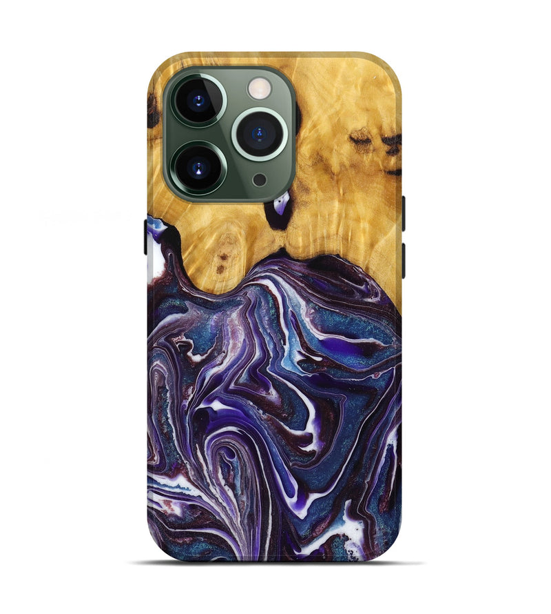 iPhone 13 Pro Wood+Resin Live Edge Phone Case - Don (Purple, 719625)