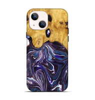 iPhone 14 Wood+Resin Live Edge Phone Case - Don (Purple, 719625)