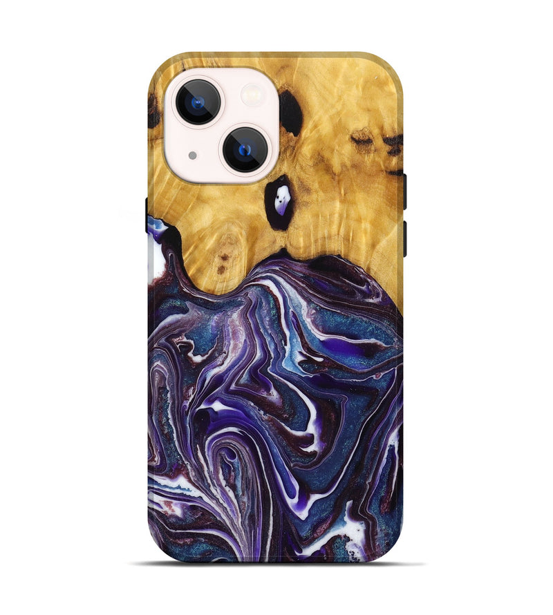 iPhone 14 Wood+Resin Live Edge Phone Case - Don (Purple, 719625)