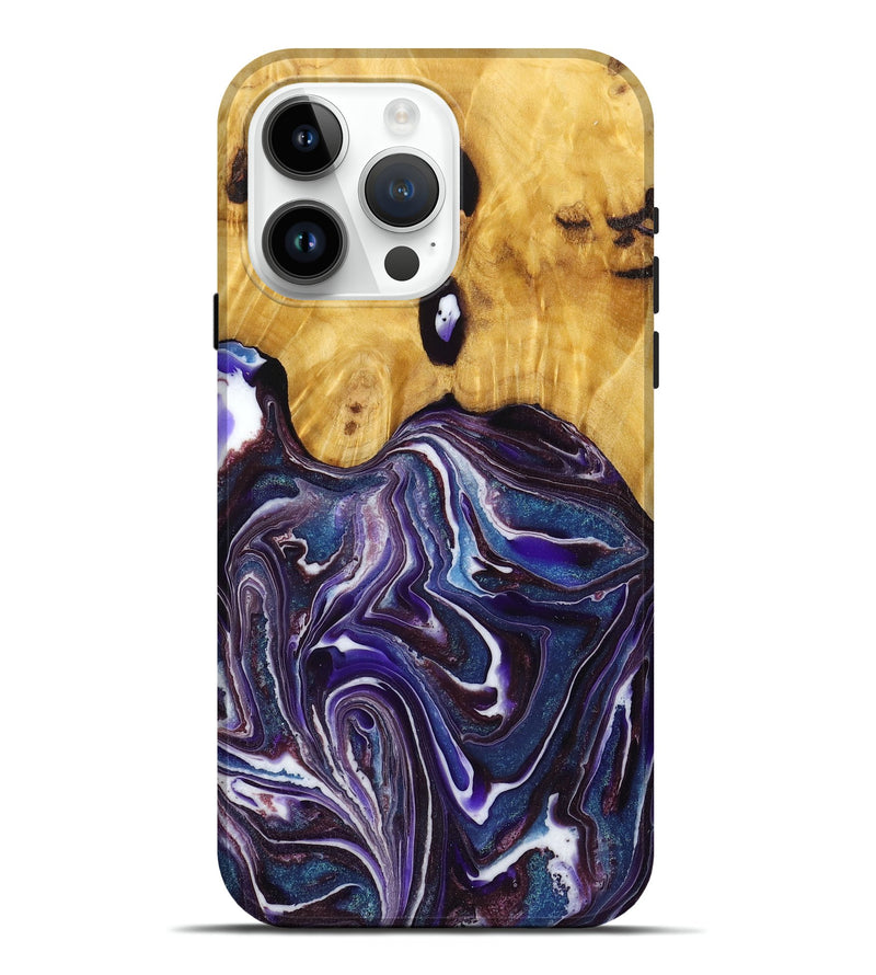 iPhone 15 Pro Max Wood+Resin Live Edge Phone Case - Don (Purple, 719625)