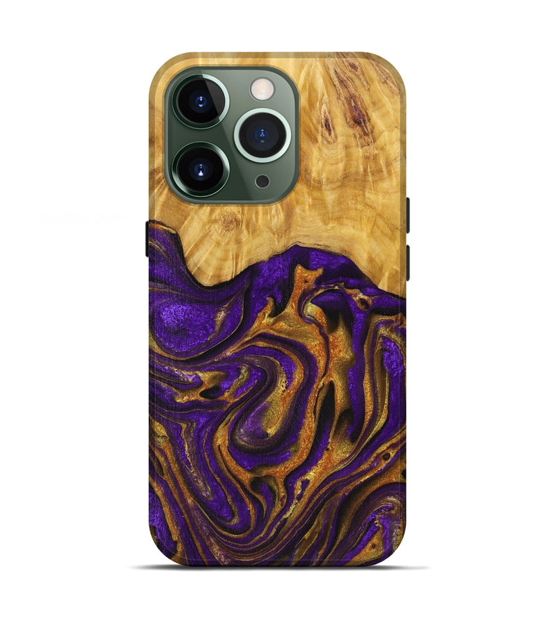 iPhone 13 Pro Wood+Resin Live Edge Phone Case - Raul (Purple, 719626)