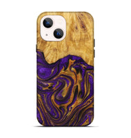 iPhone 14 Wood+Resin Live Edge Phone Case - Raul (Purple, 719626)