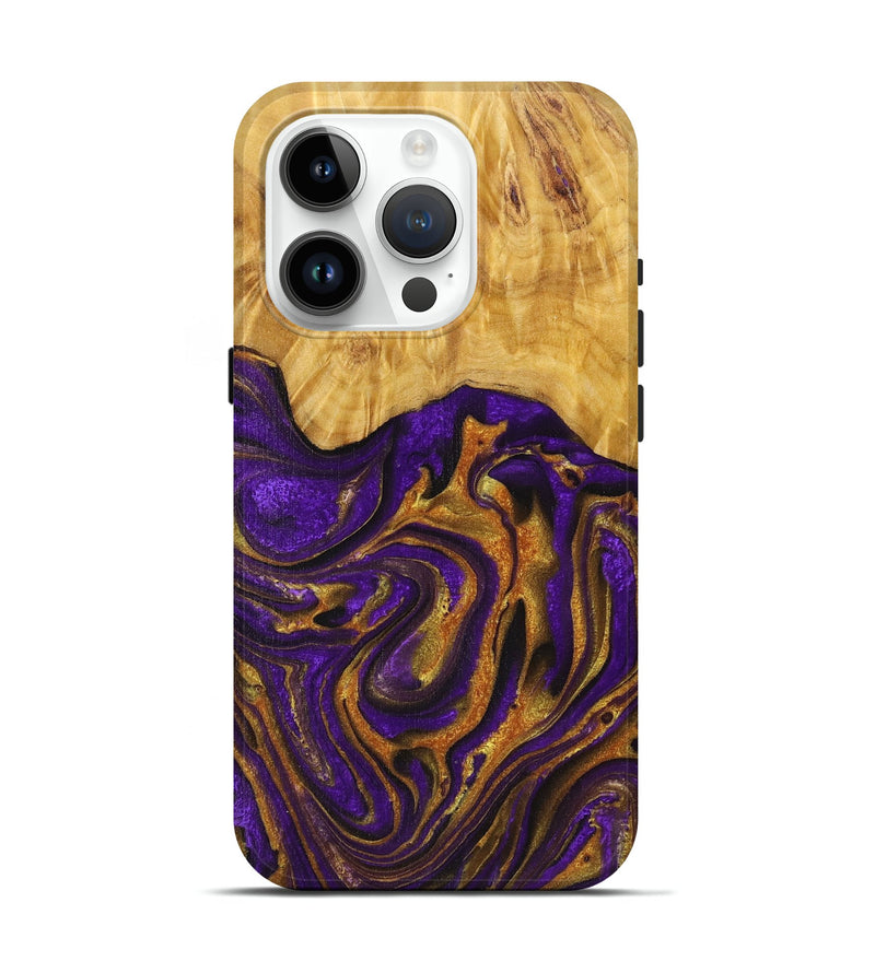 iPhone 15 Pro Wood+Resin Live Edge Phone Case - Raul (Purple, 719626)